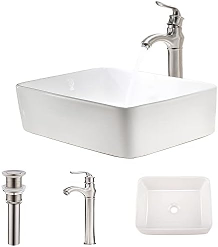VOKIM 19-inch Vessel Sink Faucet Combo - Durable and Stylish Design