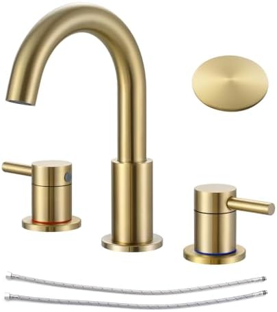 Easy to Install Long-Lasting 3-Hole Faucet with Gold Finish