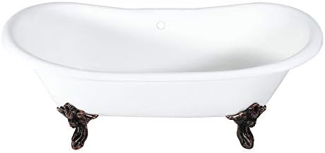 Kingston Brass 72625-Inch Clawfoot Bath Gloss White Enamel Finish 55 Gallon Capacity