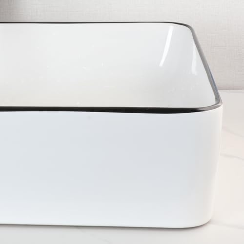 Modern Design Vessel Sink High-Quality Ceramic Sink White Above Counter 20 Inch