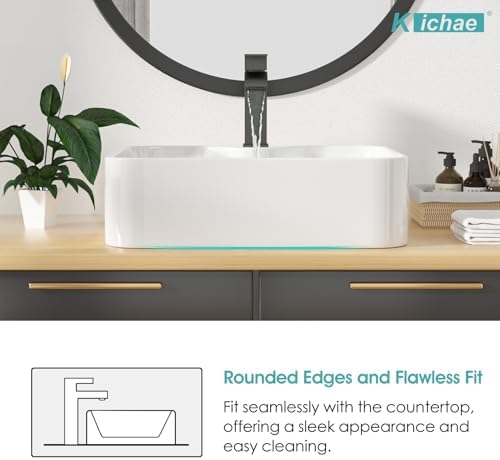 Modern White Vessel Sink for Bathroom