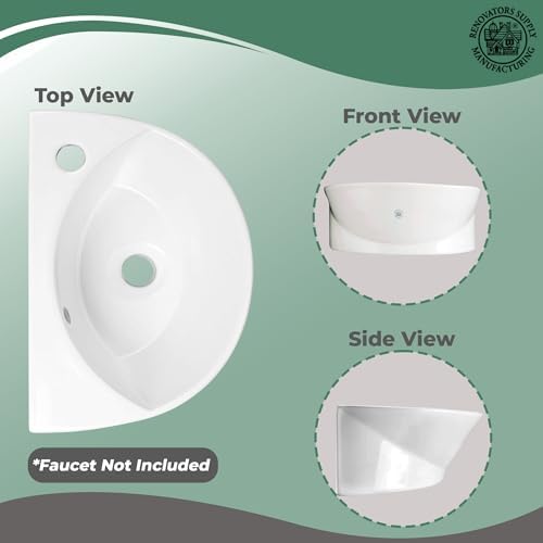 Stylish Wall-Mounted Bathroom Vessel Sink Juniper 17 In White Ceramic