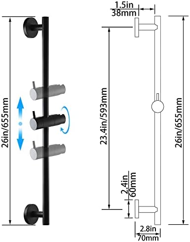 Durable Adjustable Bathroom Slide Bar