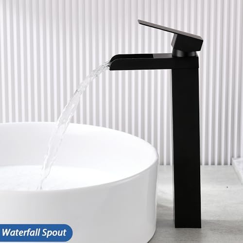 RainMAX RainCatch Full Flow Waterfall Faucet RV Bath Compatible Matte Black