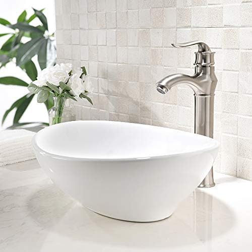 16 Oval Bathroom Vessel Sink and Faucet Combo