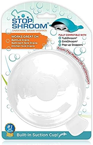 StopShroom The Ultimate Universal Drain Stopper Plug for Bathrooms Kitchens White