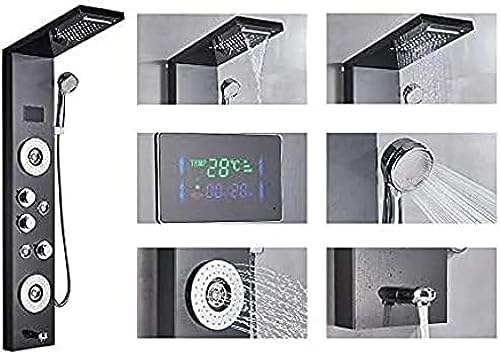 LED Stainless Steel Showers Shark Tank Black