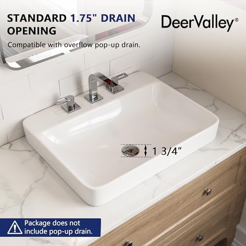 drugValley 24x19 Vessel Sink for Bathroom Modern Durable