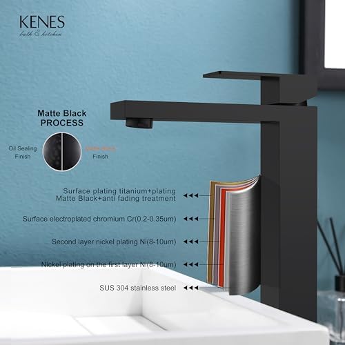KENES Matte Black Bathroom Faucet