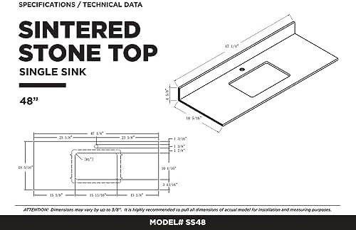 Fine Fixtures Opulence Collection 48x20x33in Bathroom Vanity in Black Matte