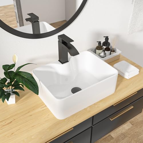 Kichae 16x12 White Bathroom Sink with Faucet Combo