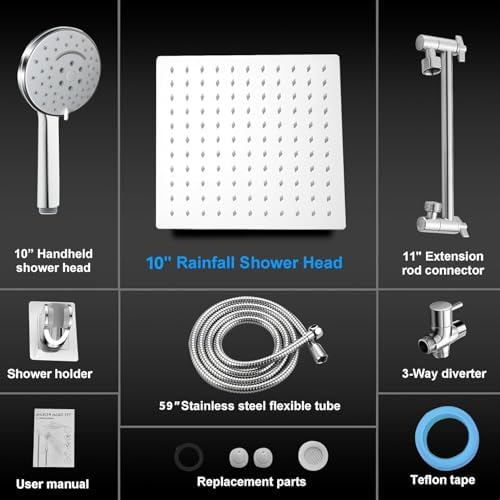 Stunning 10 Rainfall Shower HeadCombo by Jafeton Experience Spacious Luxury