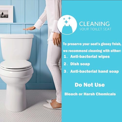 No Slamming Elongated Toilet Seat Replacement for KOHLER More
