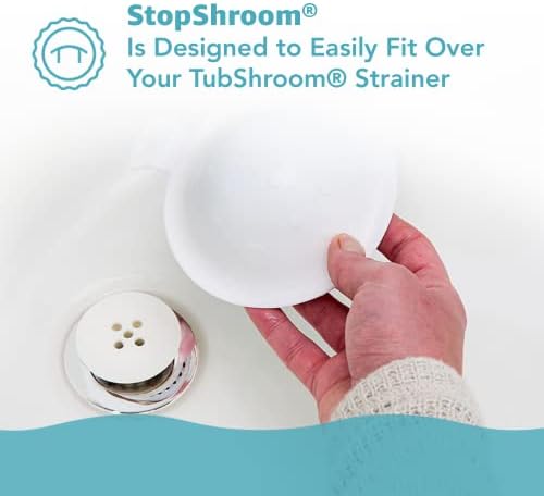 StopShroom The Ultimate Universal Drain Stopper Plug for Bathrooms Kitchens White