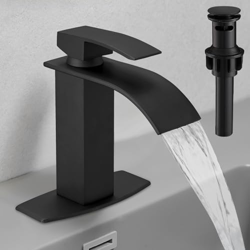 Hoimpro Black Waterfall Faucet