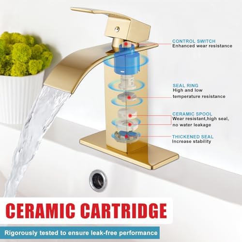 Midanya Modern Faucet Single-Handle Deck-Mount Brushed Gold