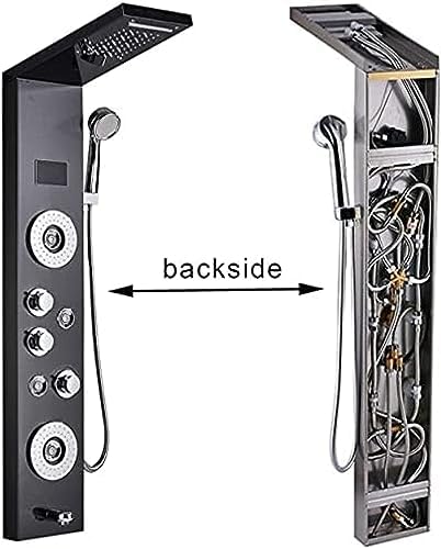 LED Stainless Steel Showers Shark Tank Black