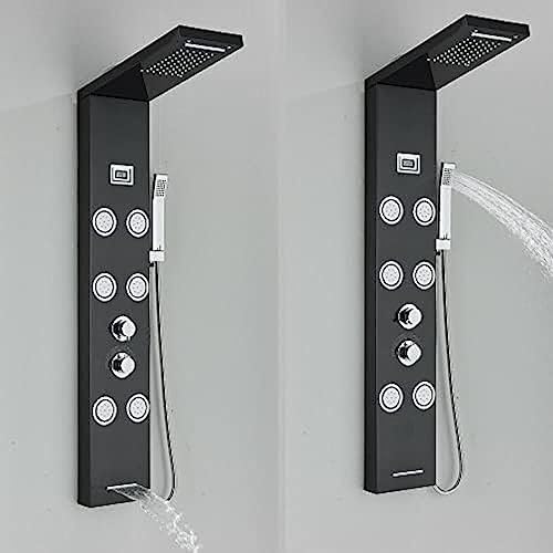 Waterfall Shower Head for Showers Realistic Rainfall with Massager Jets