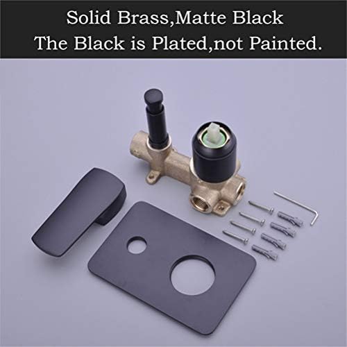 Luxury Brass Square Matte Black 10 Rain Shower Head with Hand Holden Set