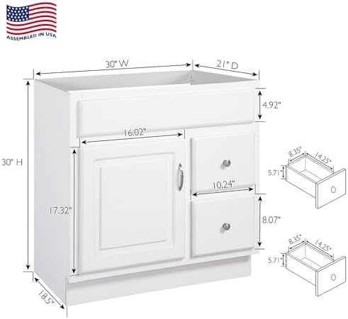 Solids Were MDF White Bath Vanity