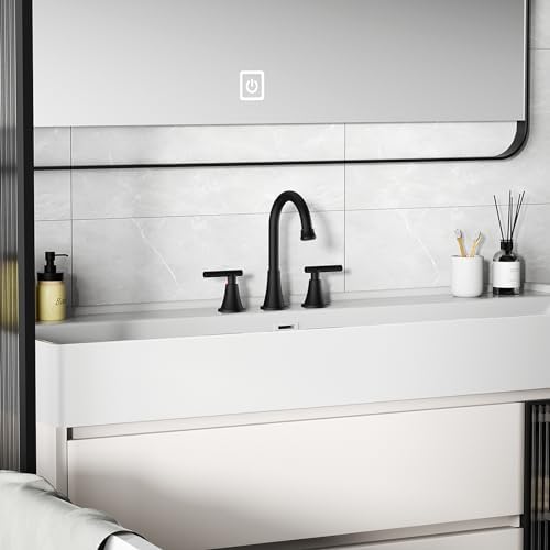 Sturdy 3-Hole Bathroom Faucet with Matte Black Finish for RV Farmhouse