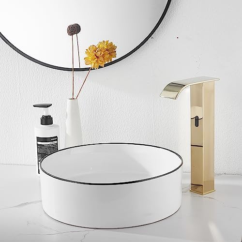 GGStudy Automatic Sensor Polished Gold Touchless Bathroom Faucet