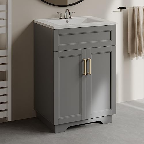 UpView 24 Bathroom Vanity with Ceramic Sink Grey