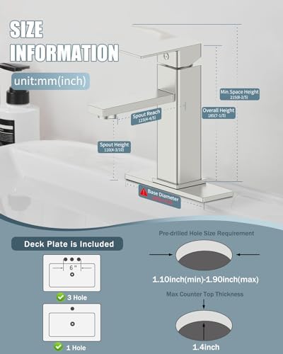 Modern Farmhouse Bathroom Faucets Set of 2 - 1-3 Hole Options