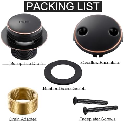 TLOZX Oil Rubbed Bronze bathtub drain set