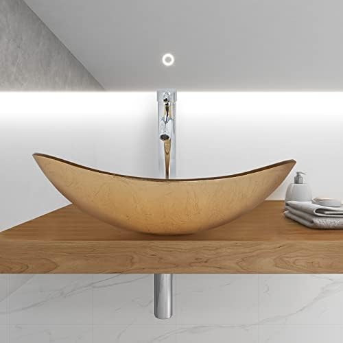 YORLITE Boat Shape Gold Bathroom Sink