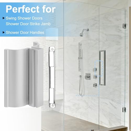 Chrome Frameless Shower Door Handle with Magnet