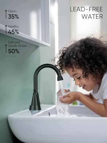 Premium 3-Hole Bathroom Faucet Black Matte Finish 4 Inch