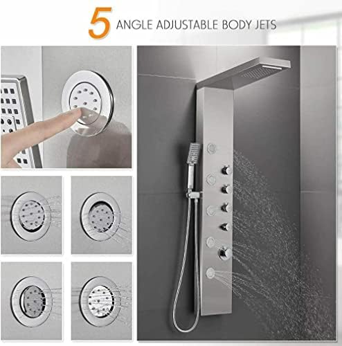 Stainless Steel Shower Panel Tower System with Rain massage Function
