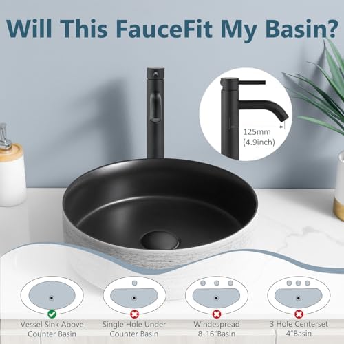 Aolemi Vessel Sink Faucet Matte Black