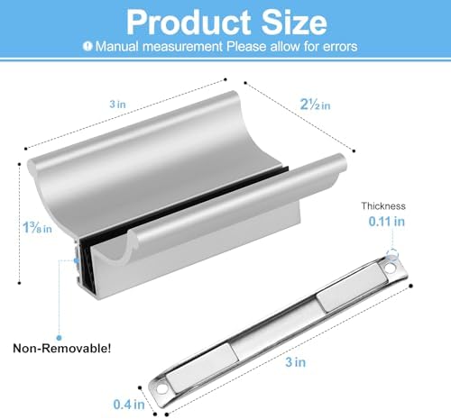 Chrome Frameless Shower Door Handle with Magnet