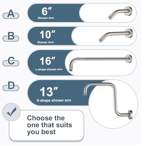 6-Inch Brass Shower Arm for Bathroom