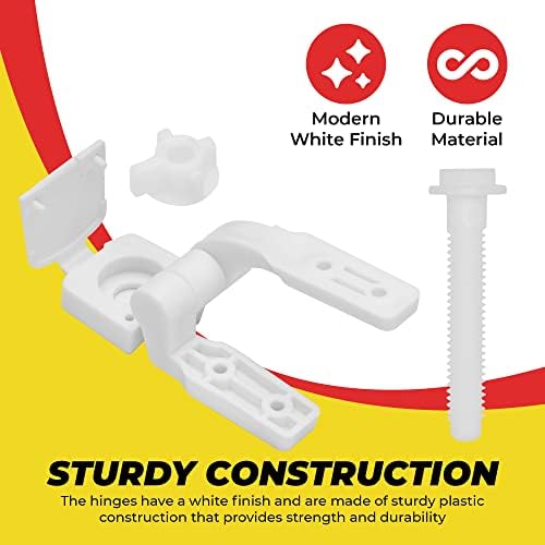 Secure Your Toilet Seat White Plastic Hinge Replacement Set