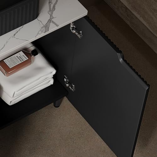 GUCOGUKA 30 Black Bathroom Vanity with Ceramic Sink Combo