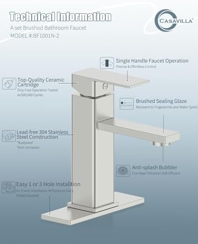 Modern Farmhouse Bathroom Faucets Set of 2 - 1-3 Hole Options
