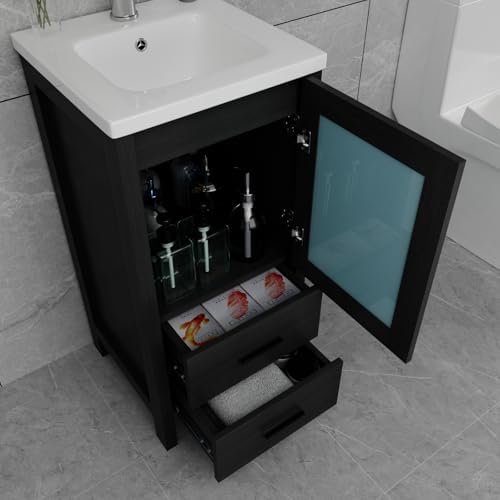 Elegant 16 Black Vanity With Storage