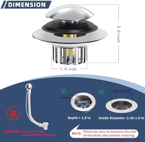 Efficiently Catches Hair and Debris in the Bathtub Drain