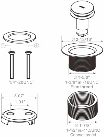 Sturdy Black bathtub drain kit for quick conversions