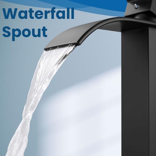 Pure Performance - Airuida Tall Waterfall Faucet Matte Black