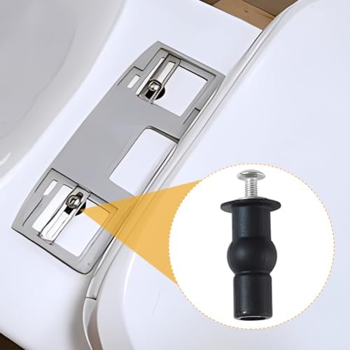 EMVANV Toilet Seat Hinges Screws Black 2PCS Kit