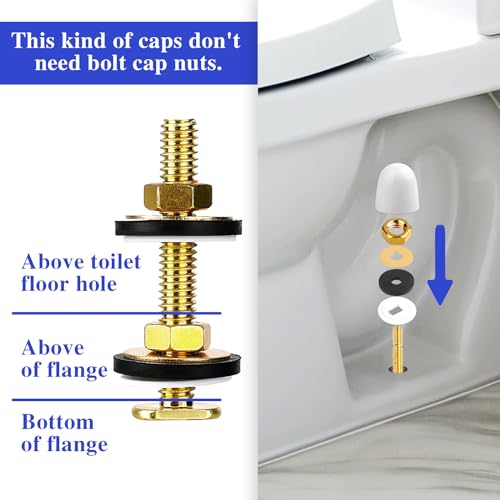 Sliverdew Toilet Floor Bolts Kit - Durable Solid Brass Toilet Fixtures