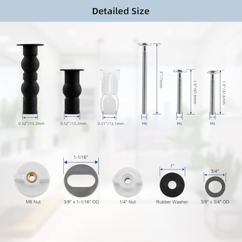 Hibbent Universal Toilet Seats Screws and Bolts Metal