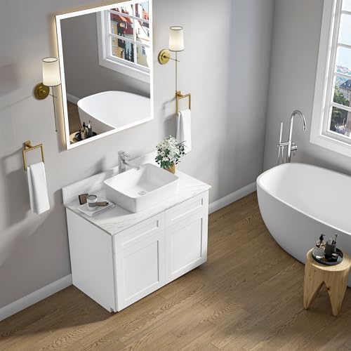 White Rectangle Vessel Sink