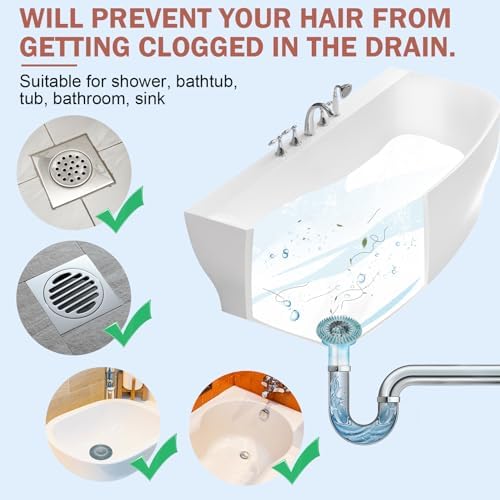Bath Stripe Hair Catcher Durable 5-Piece Set