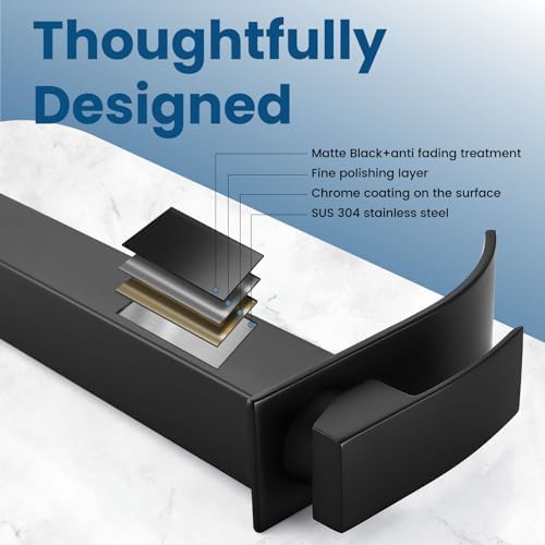 Pure Performance - Airuida Tall Waterfall Faucet Matte Black