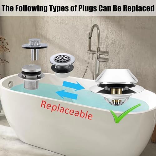 Premium Anlify Bathtub Drain Stopper Replacement for 145-18-inch Drains
